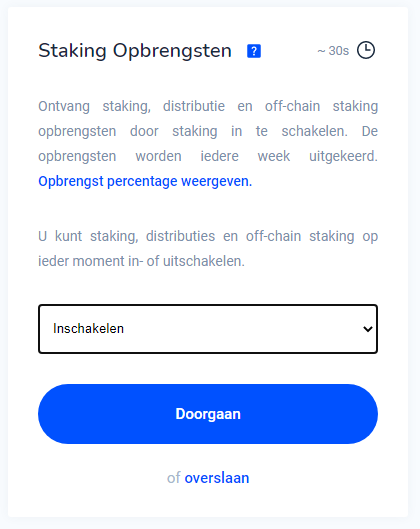 crypto staken inschakelen
